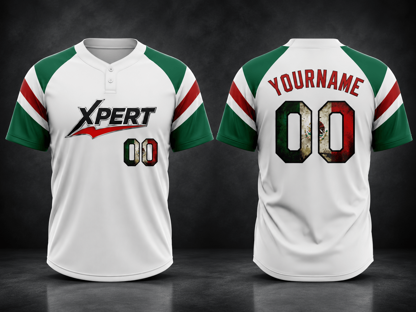 Custom Two Button Baseball Jersey – Interlock Dry Fit