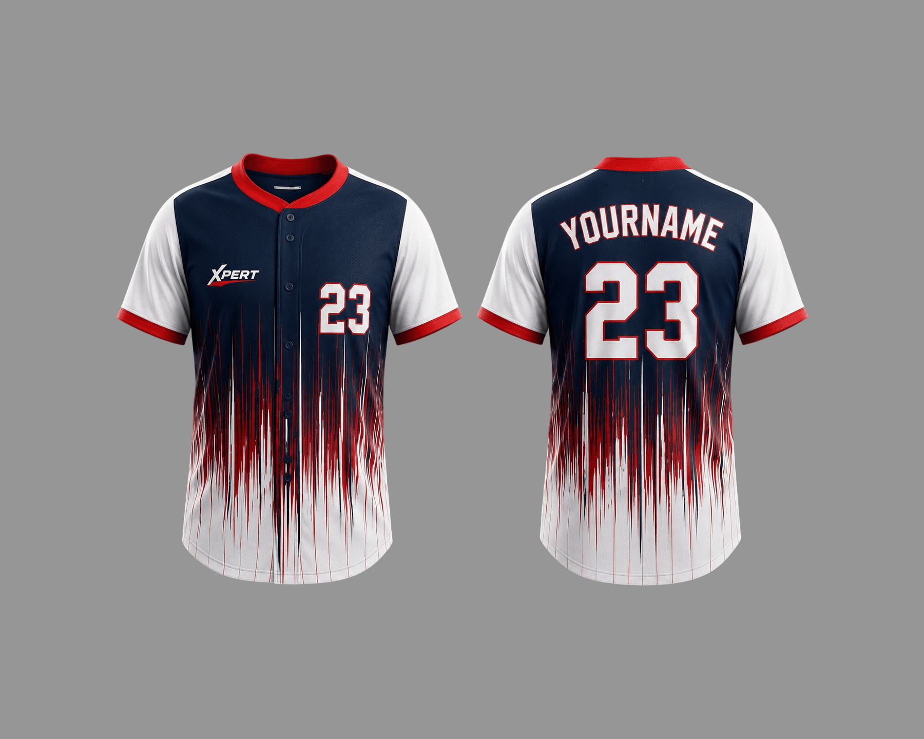 Custom Full Button-Up Baseball Jersey – Interlock Dry Fit Fabric